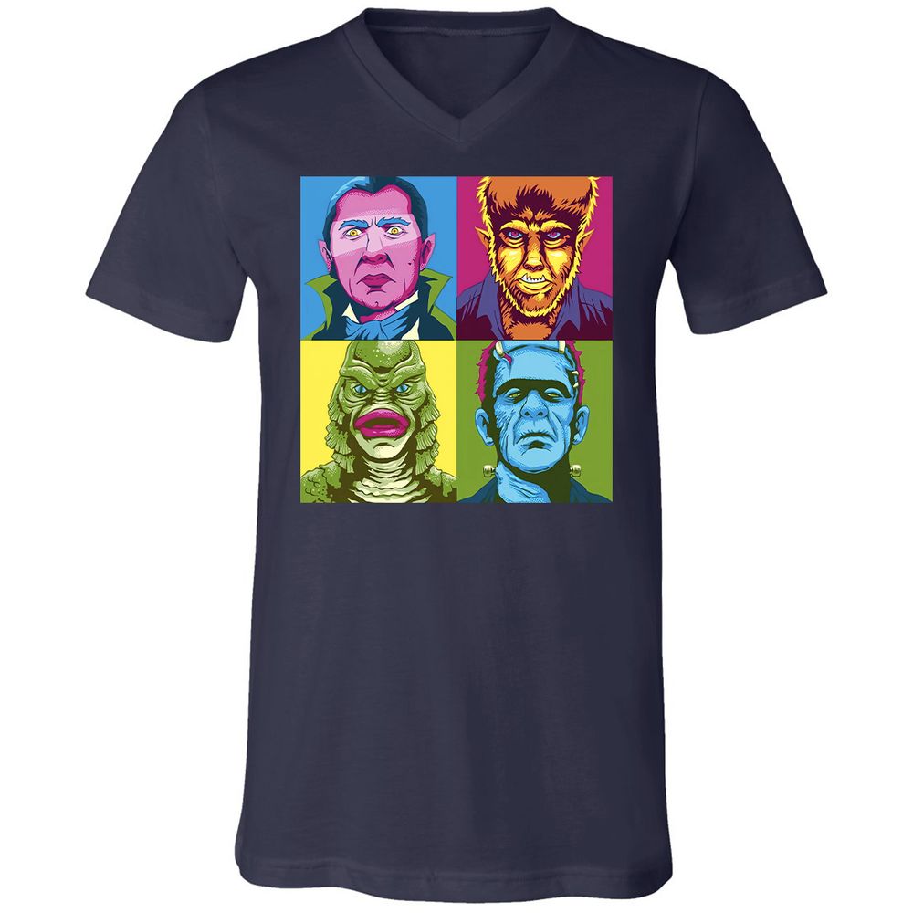 Unisex V-Neck T-Shirt - ZRGXUVQ5 - Navy - 2
