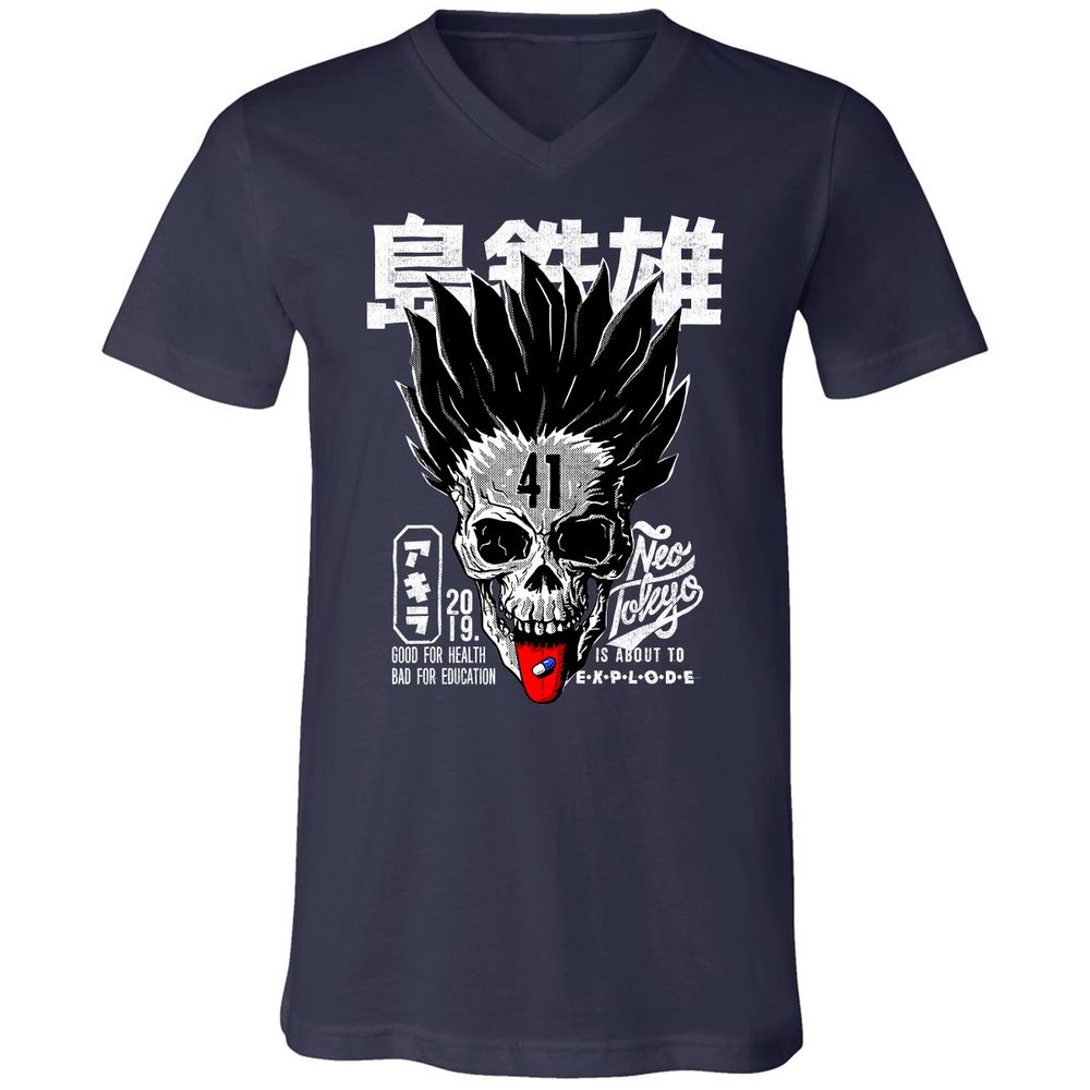 Unisex V-Neck T-Shirt - JP28EYZJ - Navy - 2