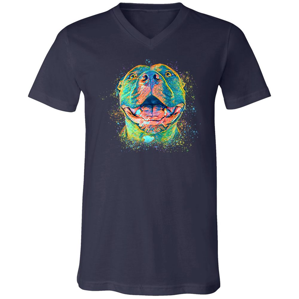 Unisex V-Neck T-Shirt - BVZ1ANJK - Navy - 2