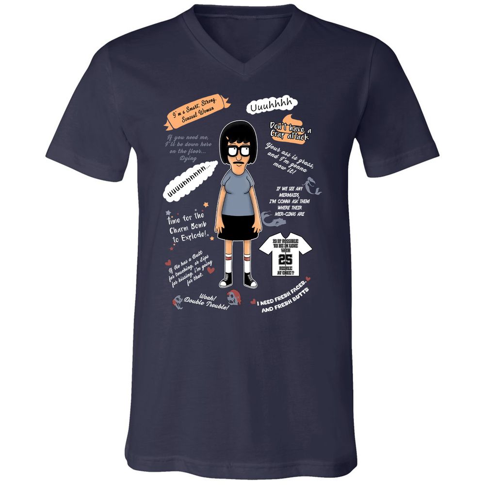 Unisex V-Neck T-Shirt - T3CZVEXZ - Navy - 2