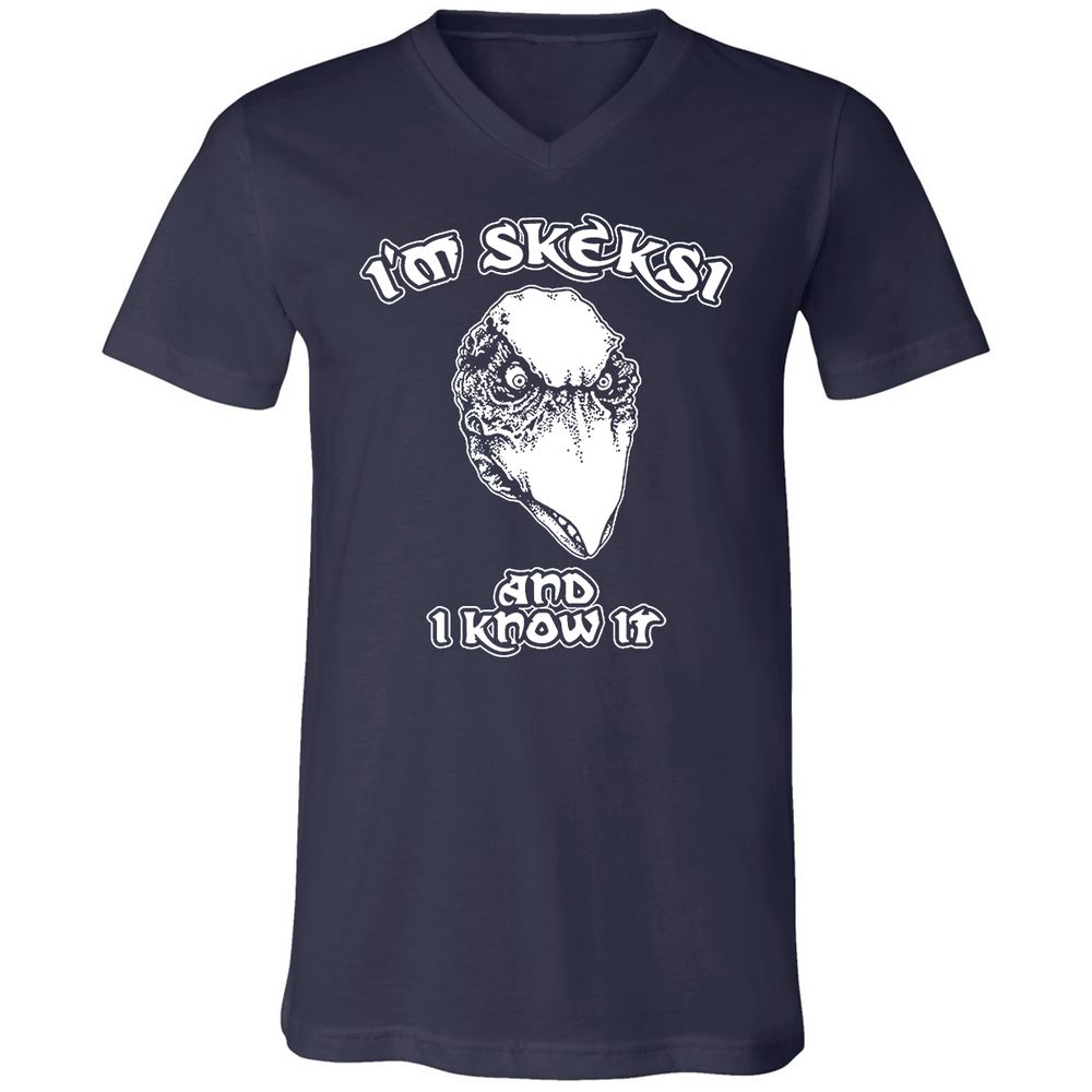 Unisex V-Neck T-Shirt - AGCXZ1HQ - Navy - 2