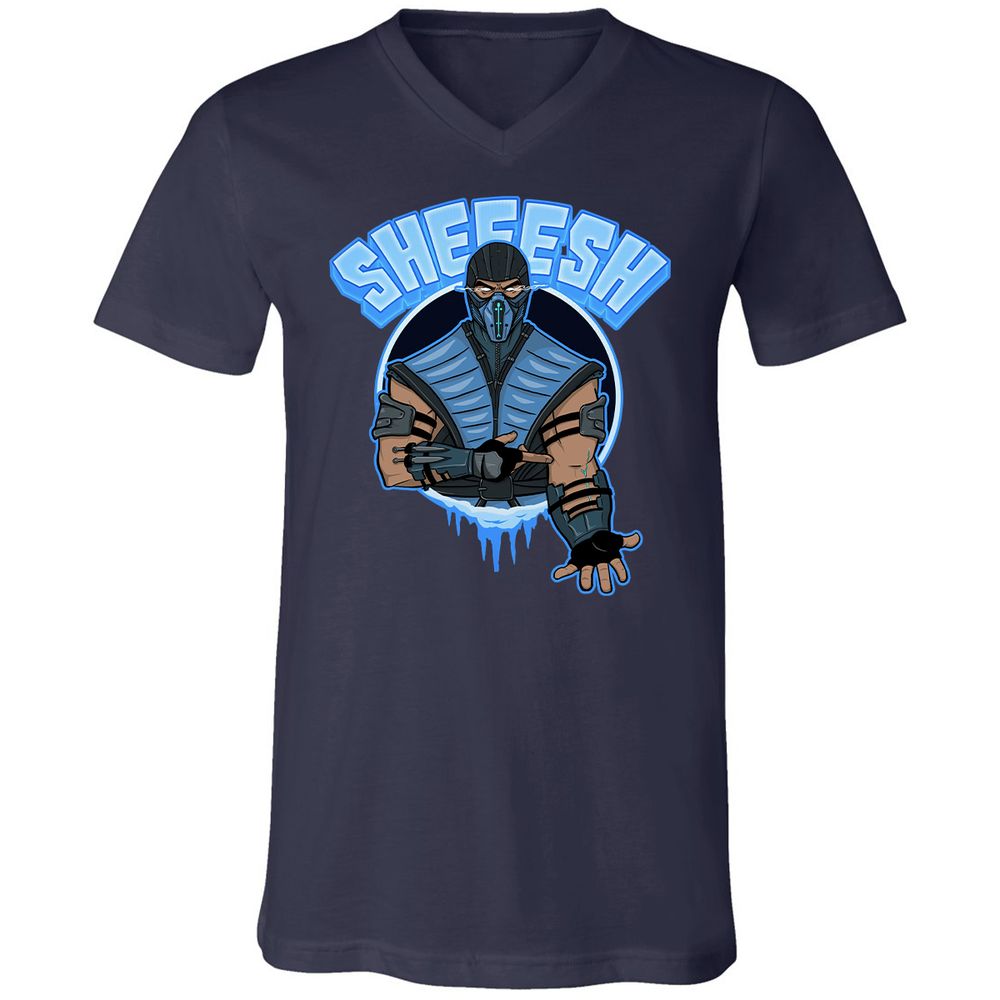 Unisex V-Neck T-Shirt - 6R4MV69P - Navy - 2
