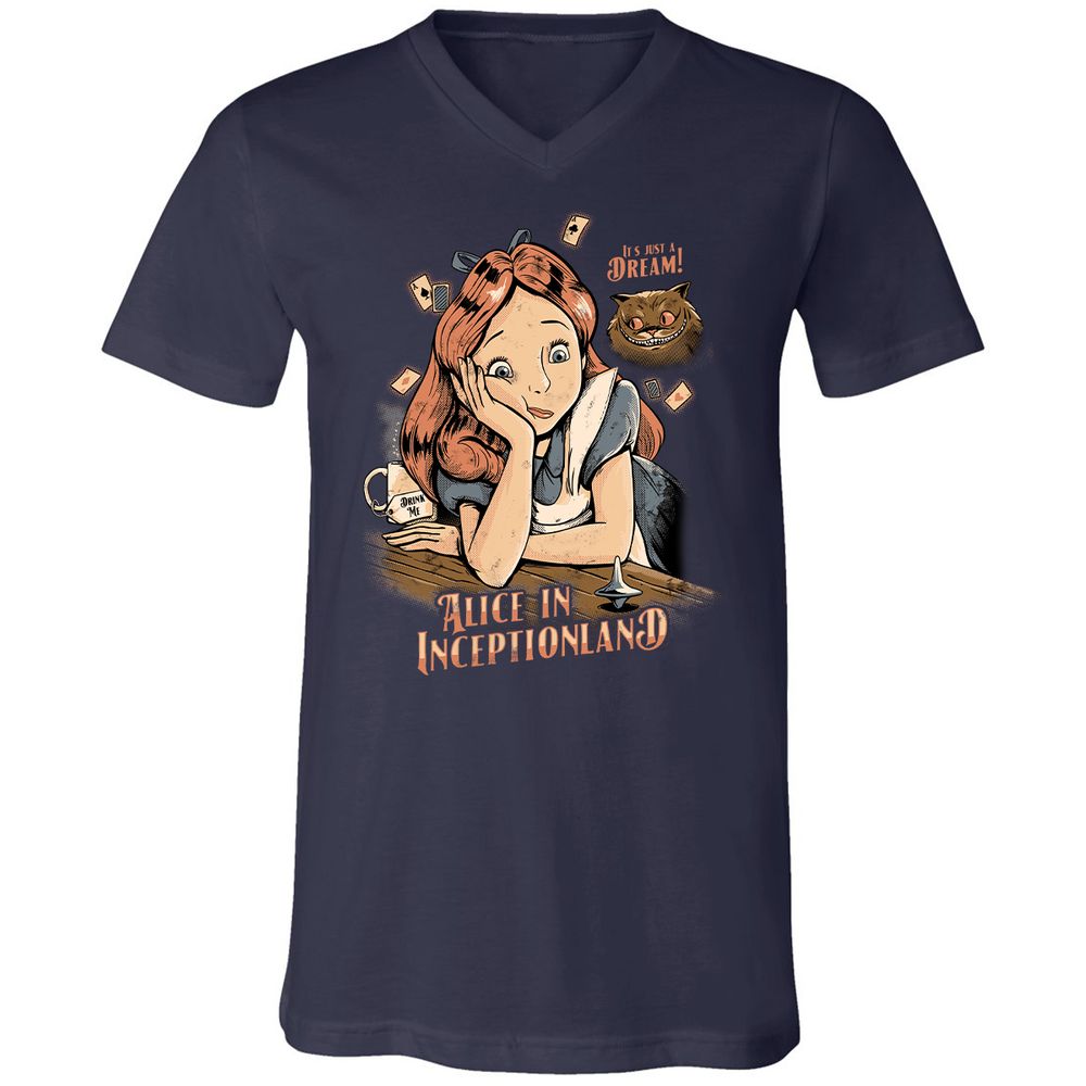 Unisex V-Neck T-Shirt - E7VHG5SV - Navy - 2