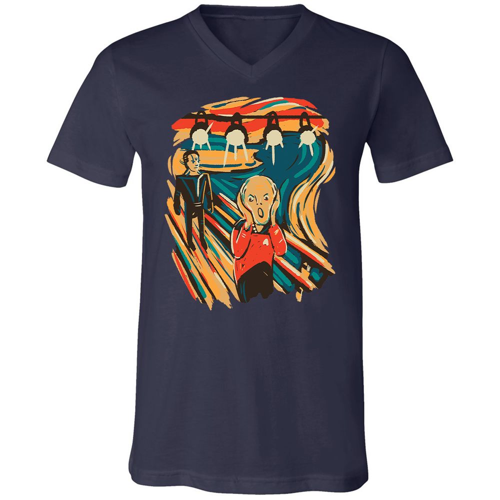 Unisex V-Neck T-Shirt - B2C6BUCT - Navy - 2