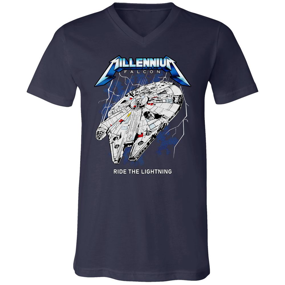 Unisex V-Neck T-Shirt - RGKHBNFY - Navy - 2