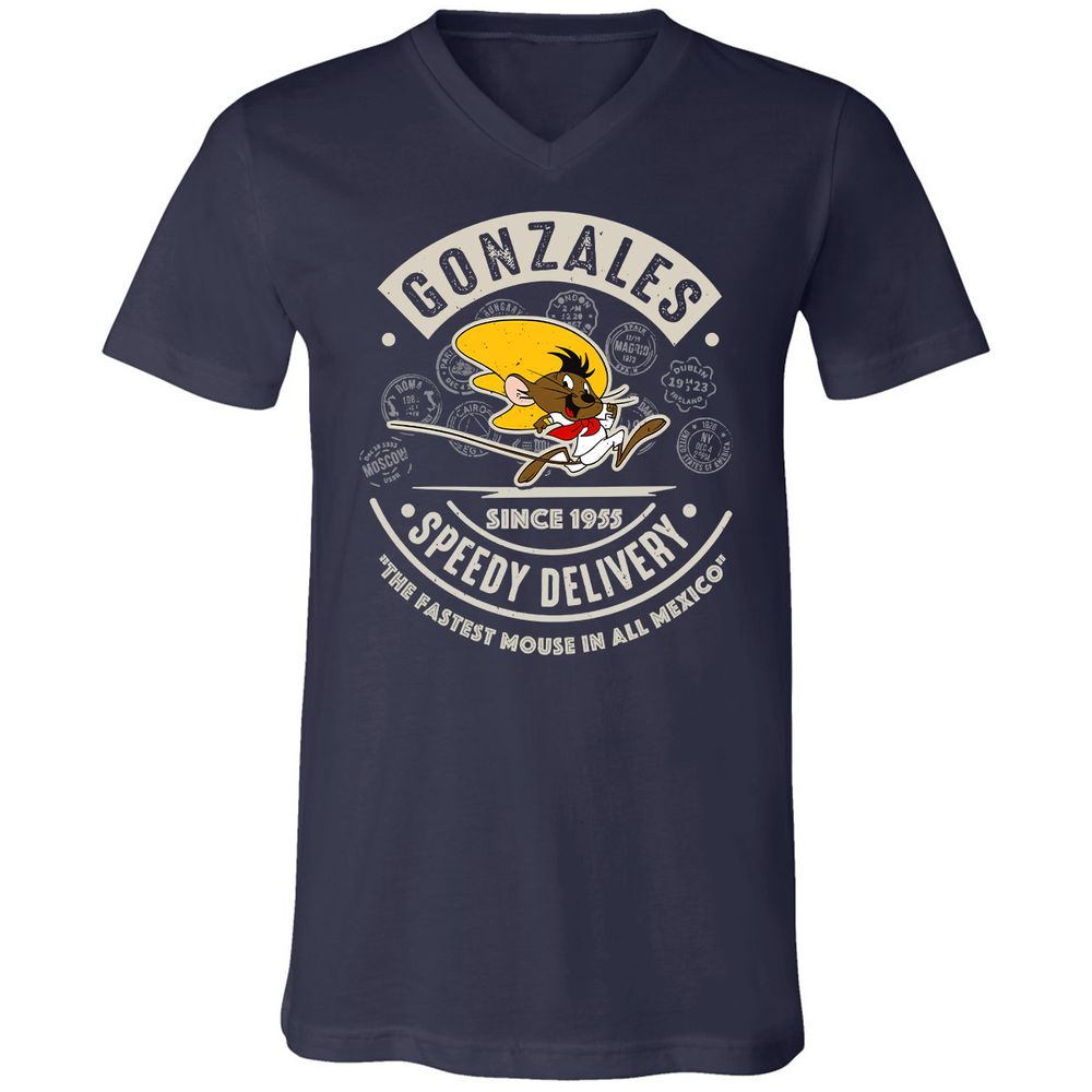 Unisex V-Neck T-Shirt - AA6QHQ7S - Navy - 2