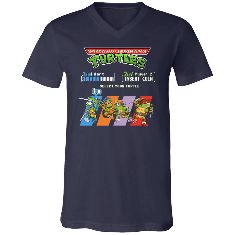 Unisex V-Neck T-Shirt - TXEL1Z9H - Navy - 2