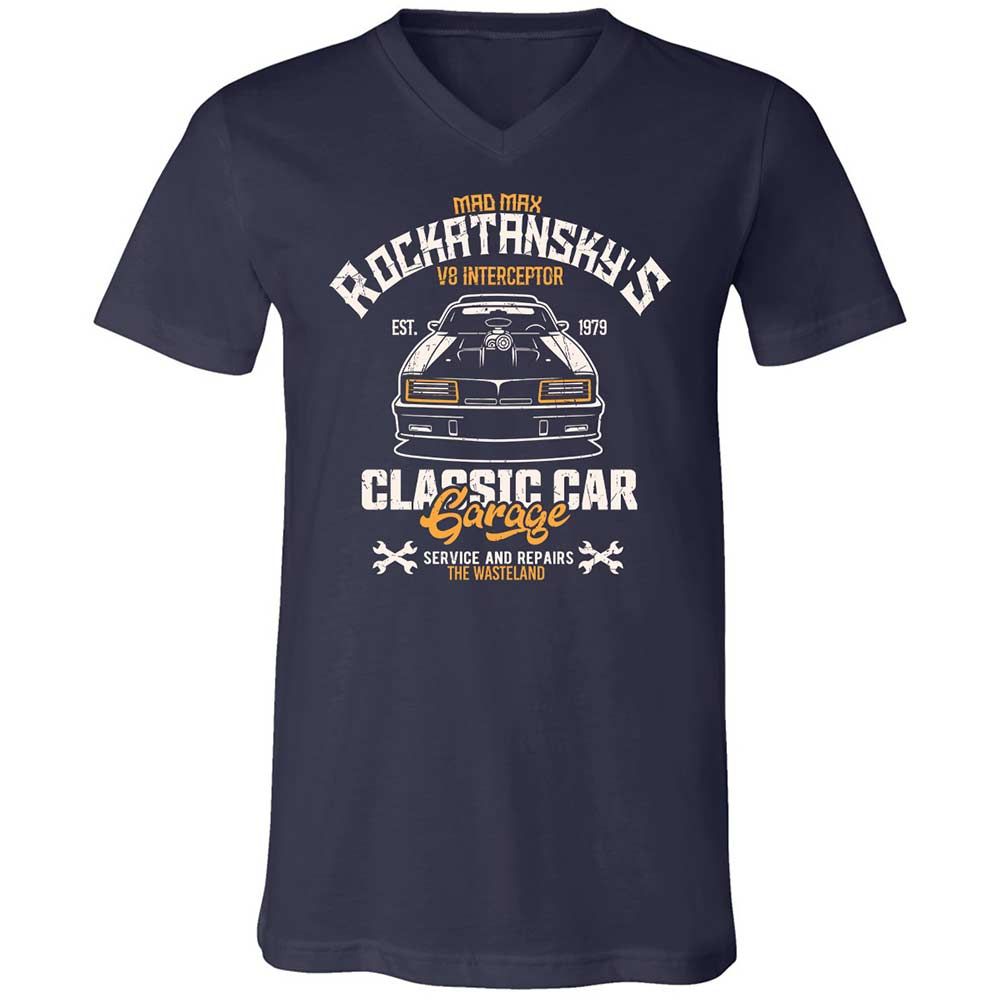 Unisex V-Neck T-Shirt - RN6ZEVTQ - Navy - 2