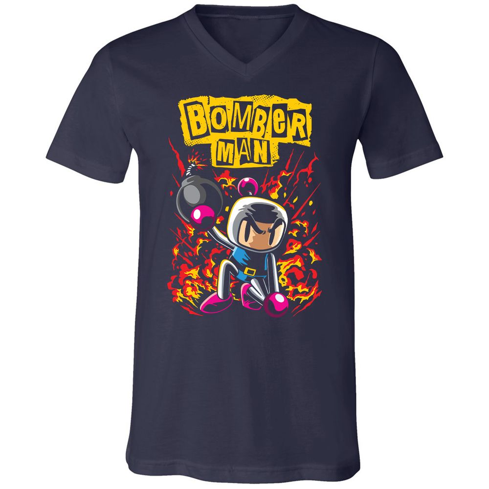 Unisex V-Neck T-Shirt - 7Q7M147A - Navy - 2