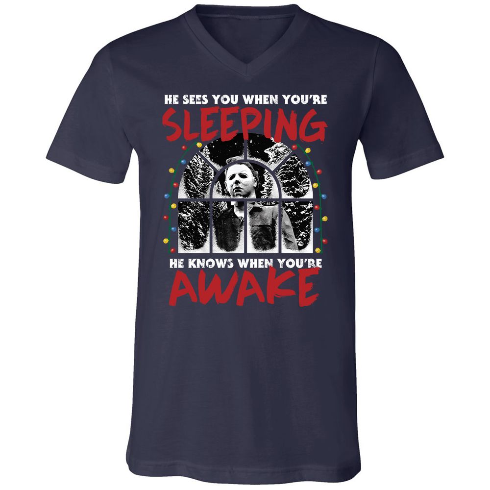 Unisex V-Neck T-Shirt - PCDG6MLP - Navy - 2