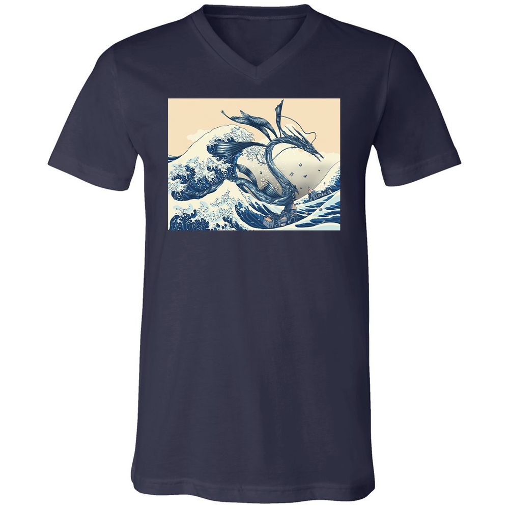 Unisex V-Neck T-Shirt - 6ASM7XRS - Navy - 2