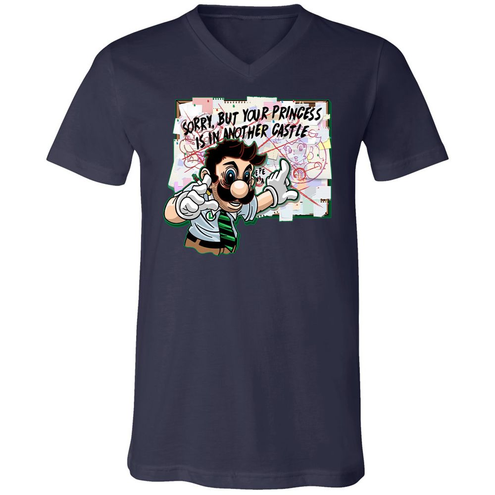 Unisex V-Neck T-Shirt - 34G91UM3 - Navy - 2