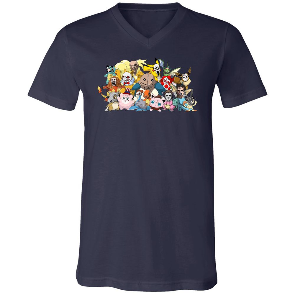 Unisex V-Neck T-Shirt - HCRBQVZ7 - Navy - 2