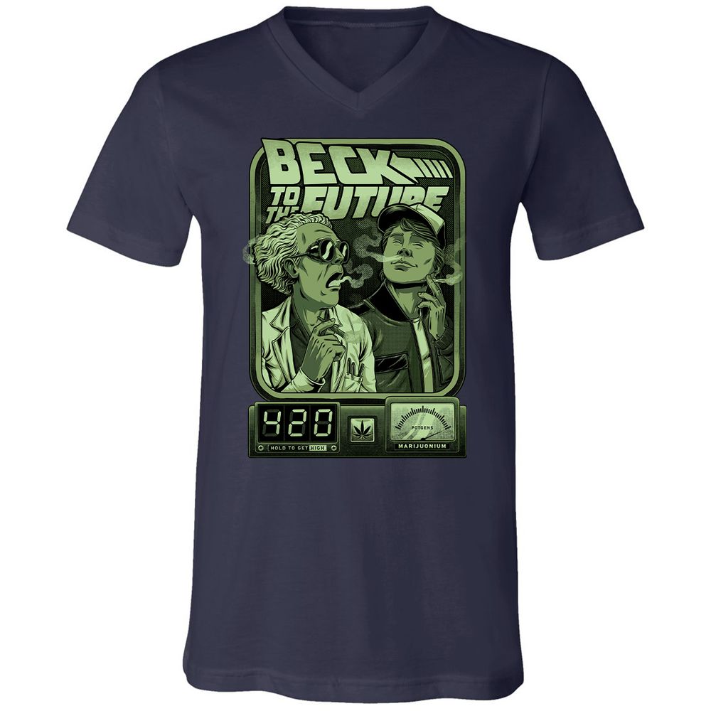 Unisex V-Neck T-Shirt - JW7P7JHN - Navy - 2