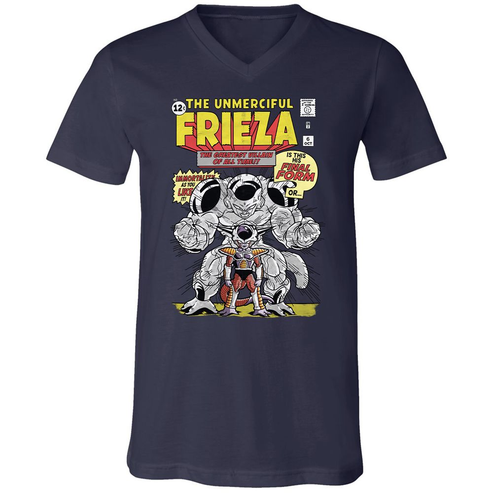 Unisex V-Neck T-Shirt - JEDVLBJT - Navy - 2