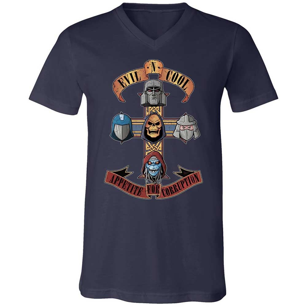 Unisex V-Neck T-Shirt - X9VN7665 - Navy - 2