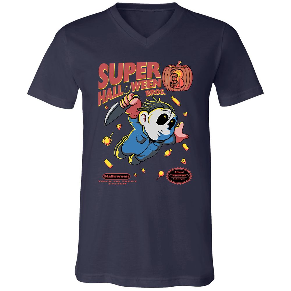 Unisex V-Neck T-Shirt - DLVH5R33 - Navy - 2