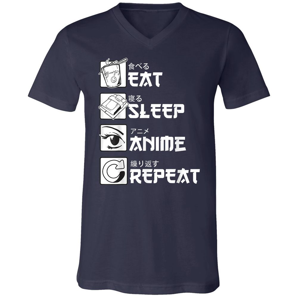 Unisex V-Neck T-Shirt - KMUA3PME - Navy - 2