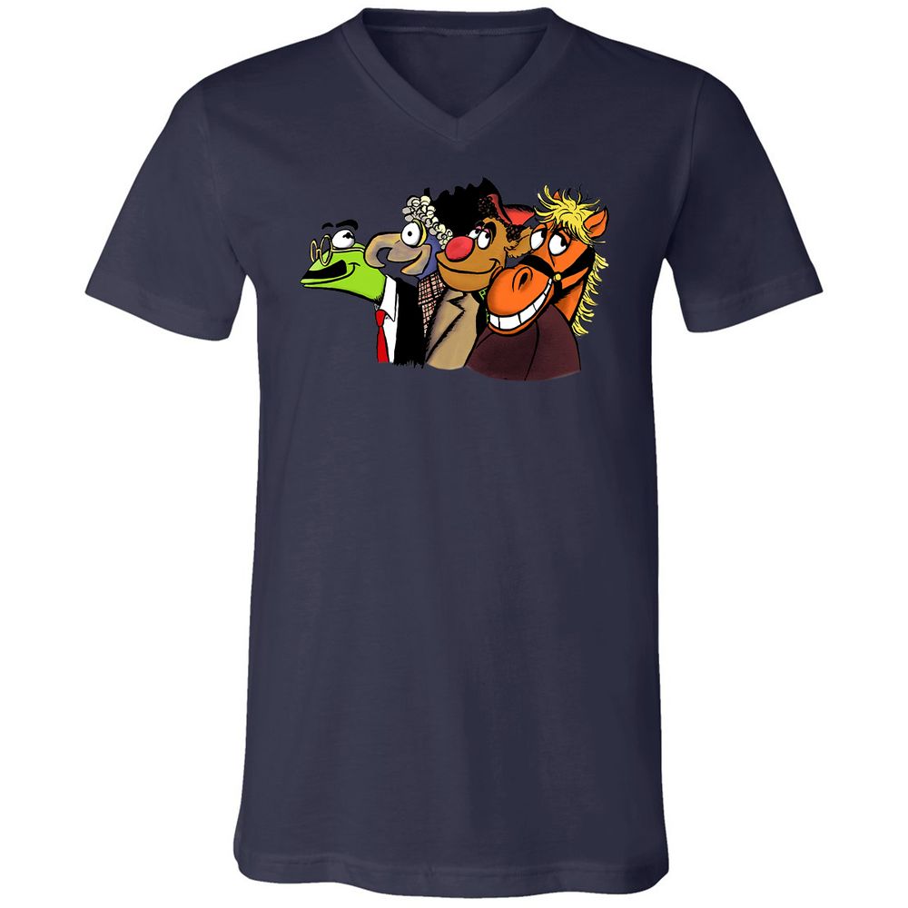Unisex V-Neck T-Shirt - F55KCSVX - Navy - 2