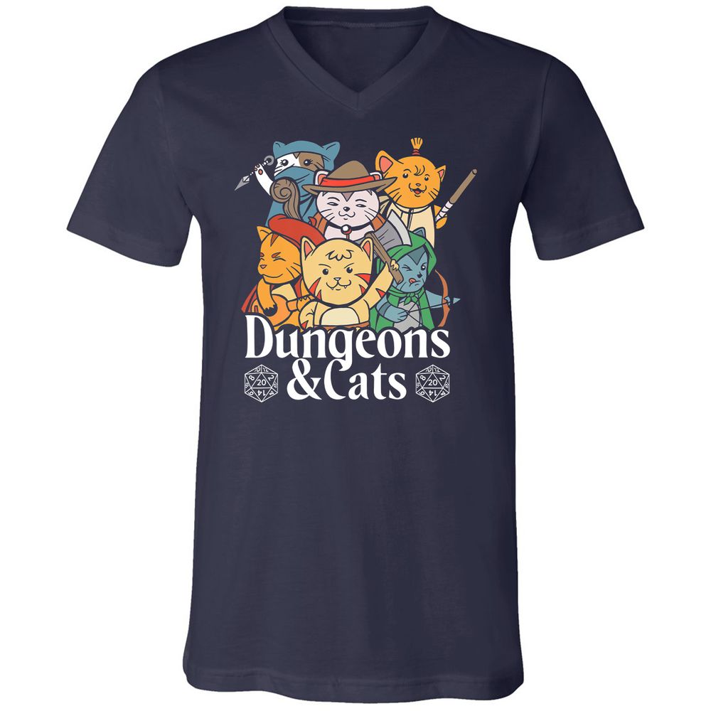 Unisex V-Neck T-Shirt - CUDMLNLW - Navy - 2