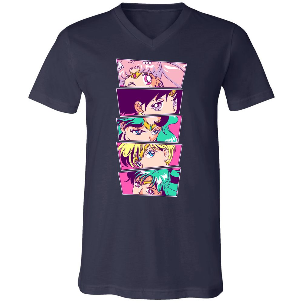 Unisex V-Neck T-Shirt - KVFL6QH8 - Navy - 2