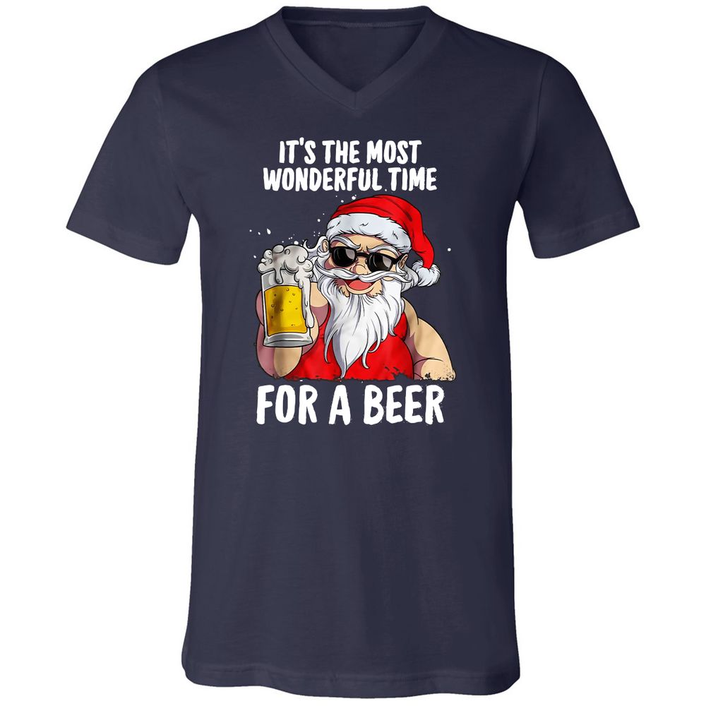 Unisex V-Neck T-Shirt - VCBRD3K8 - Navy - 2