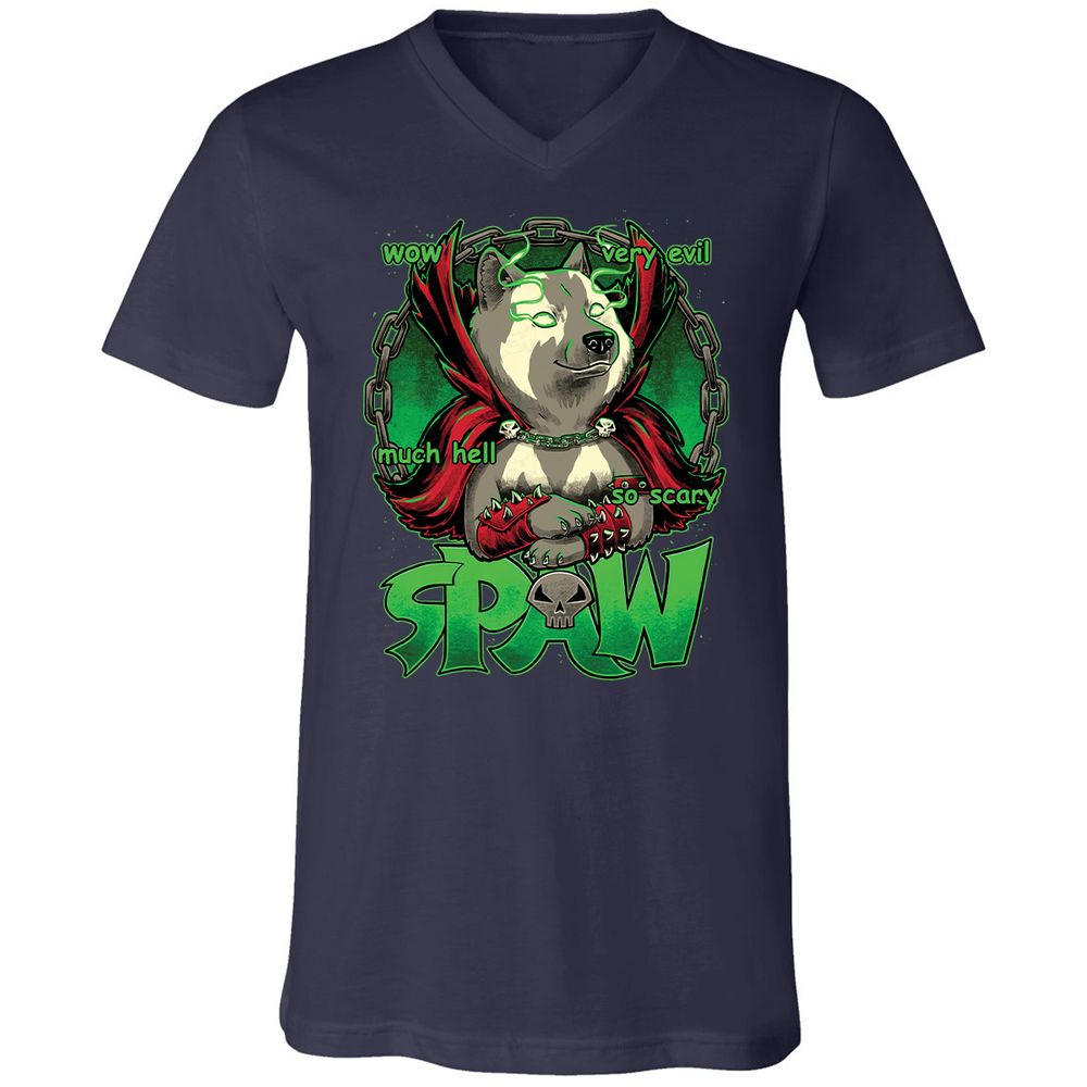 Unisex V-Neck T-Shirt - 4B9BSMXV - Navy - 2
