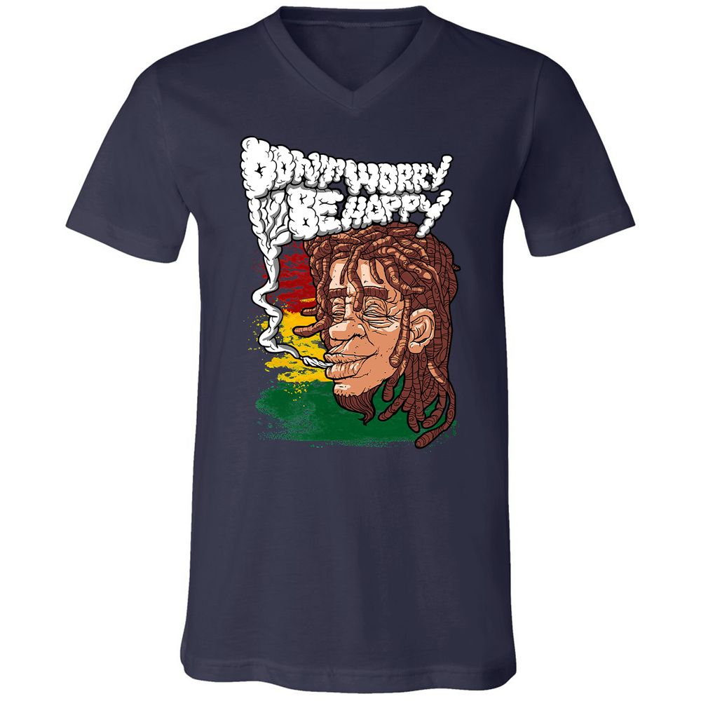 Unisex V-Neck T-Shirt - TJG3RWVK - Navy - 2