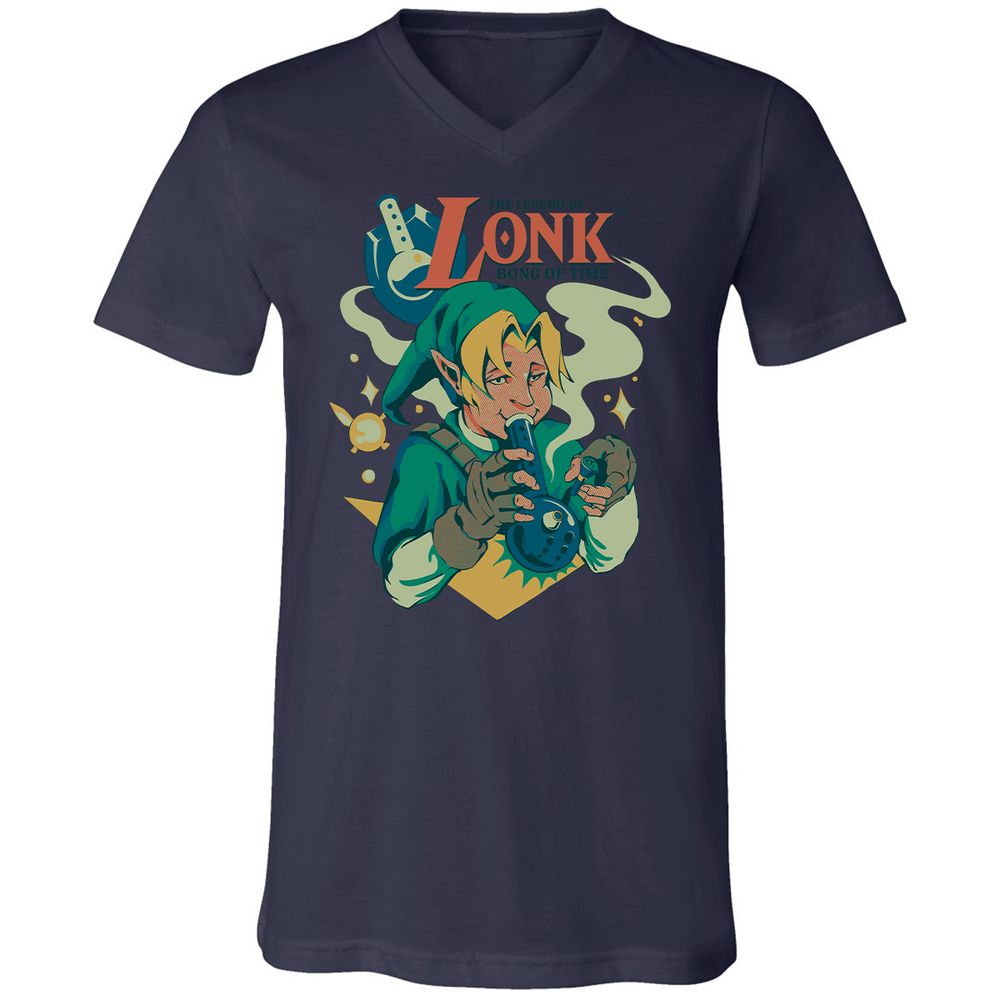 Unisex V-Neck T-Shirt - B98JACLR - Navy - 2