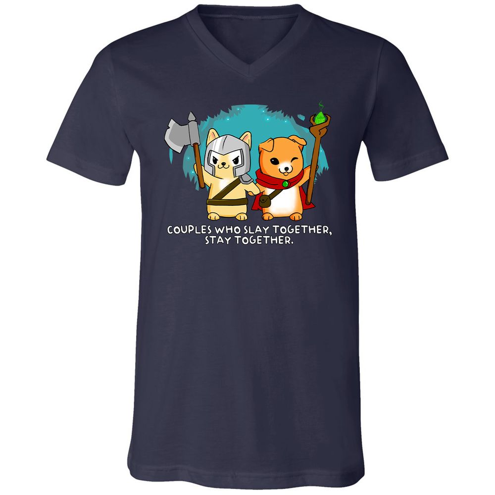 Unisex V-Neck T-Shirt - HP52UDY1 - Navy - 2