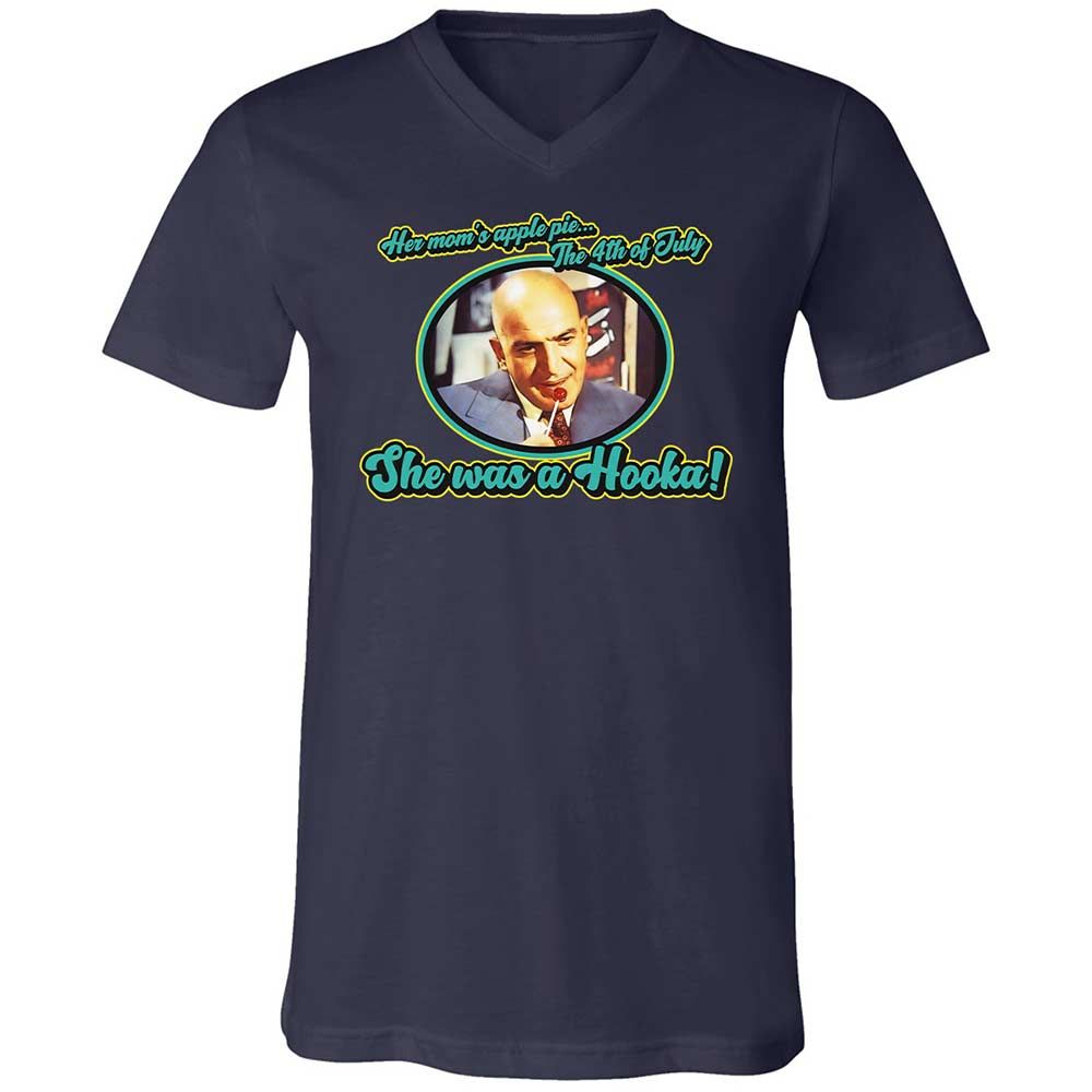 Unisex V-Neck T-Shirt - 1C95DFR7 - Navy - 2