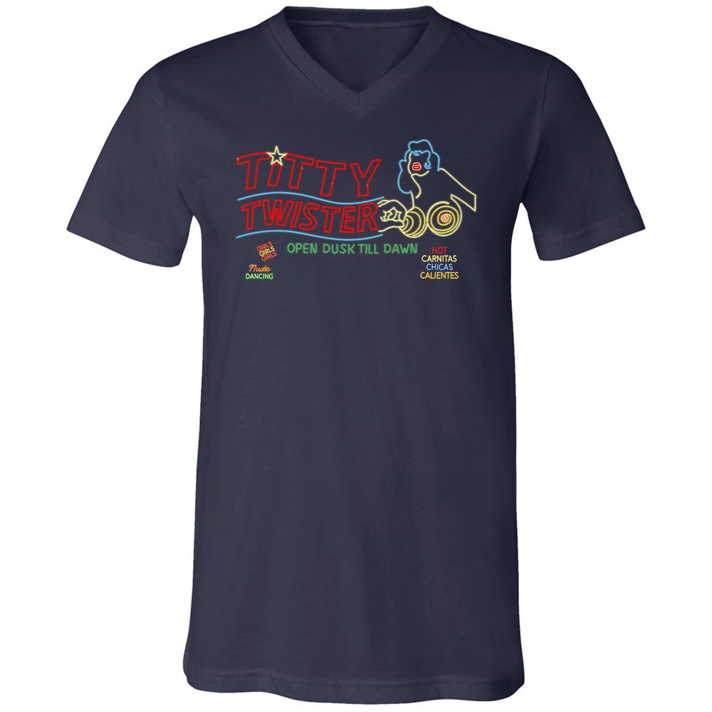 Unisex V-Neck T-Shirt - C4A3BBA9 - Navy - 2