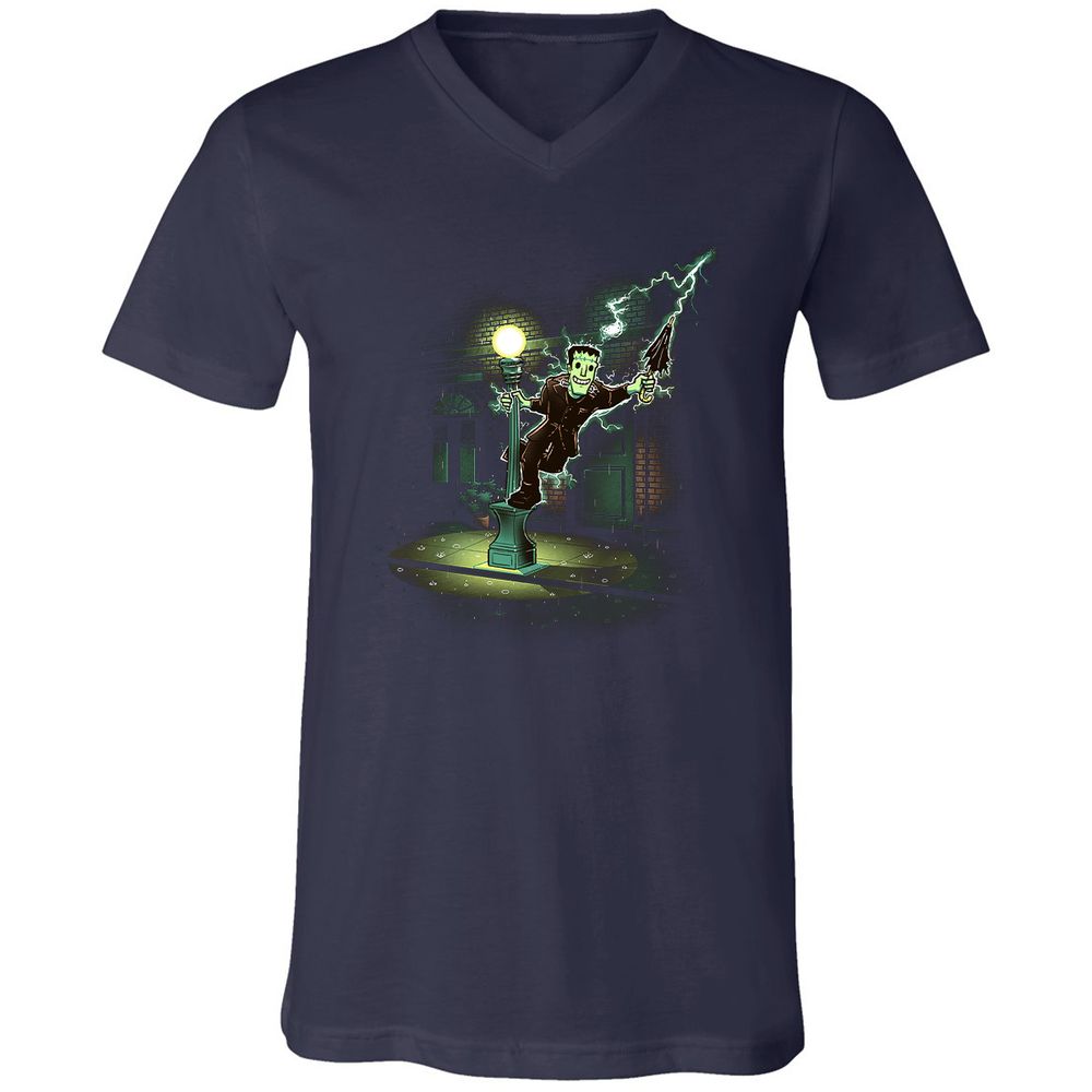 Unisex V-Neck T-Shirt - A8G7CLDX - Navy - 2