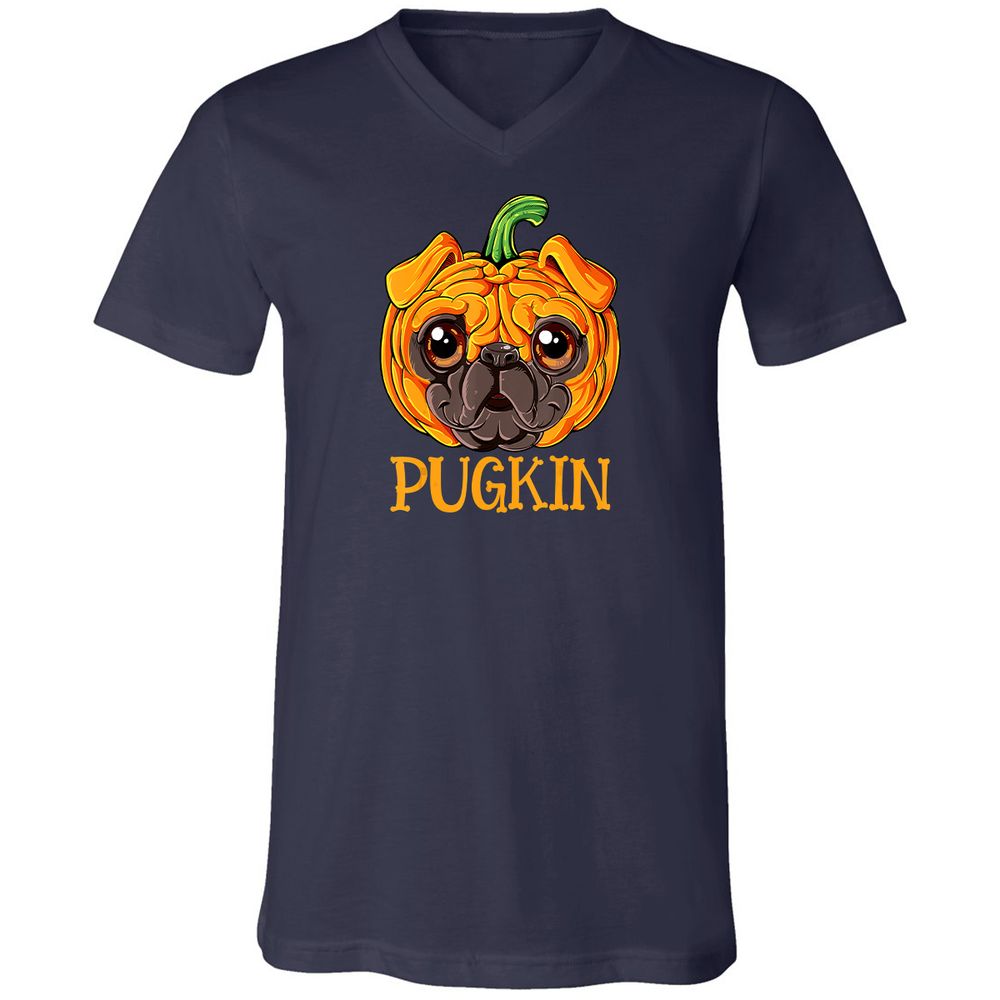 Unisex V-Neck T-Shirt - WGJYJFRY - Navy - 2