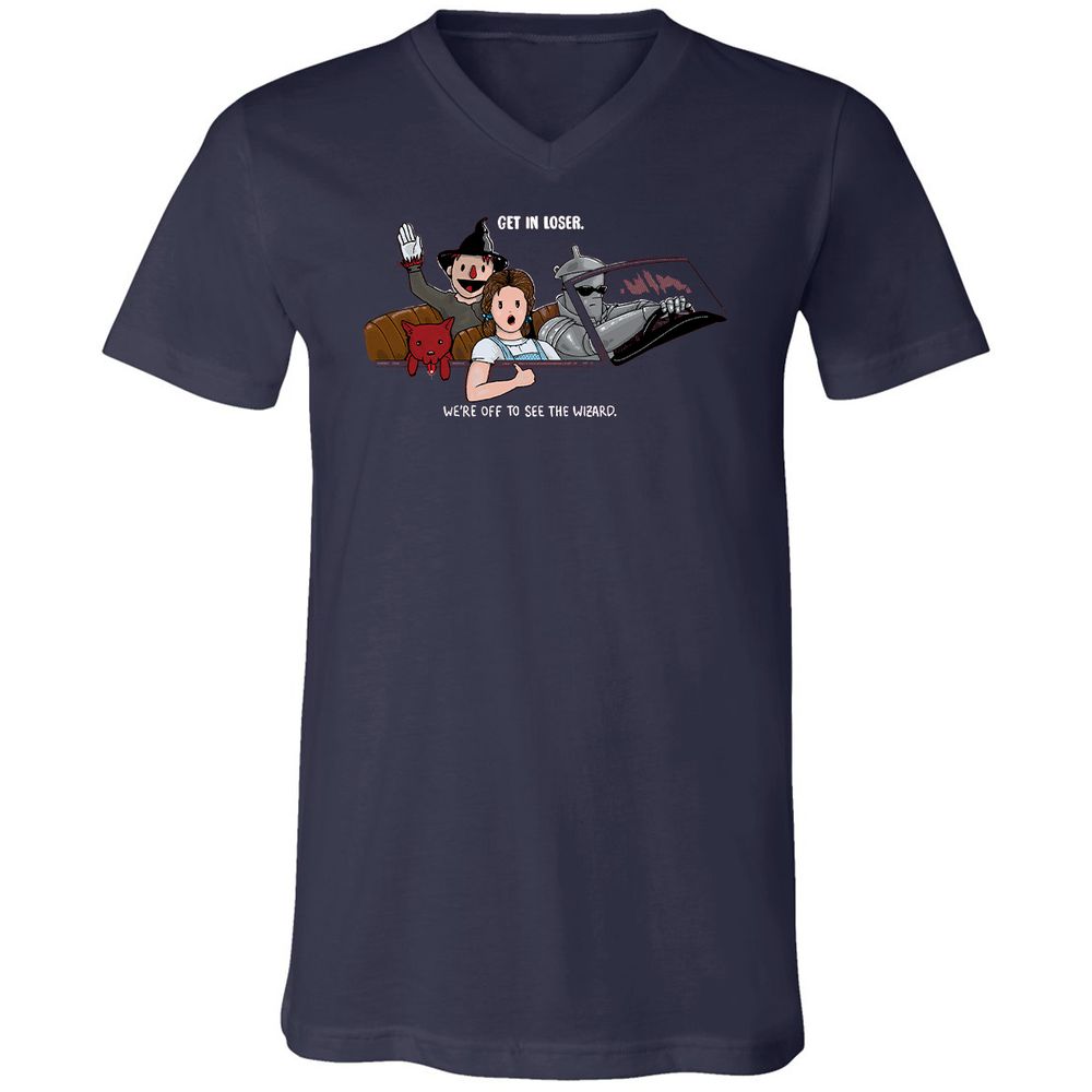 Unisex V-Neck T-Shirt - P6NACQG3 - Navy - 2