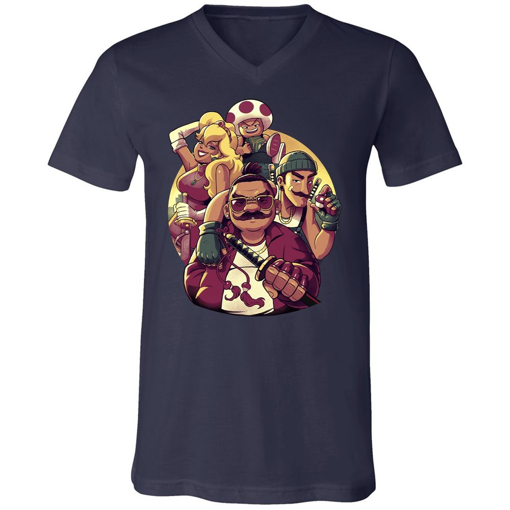 Unisex V-Neck T-Shirt - 543TZYCJ - Navy - 2