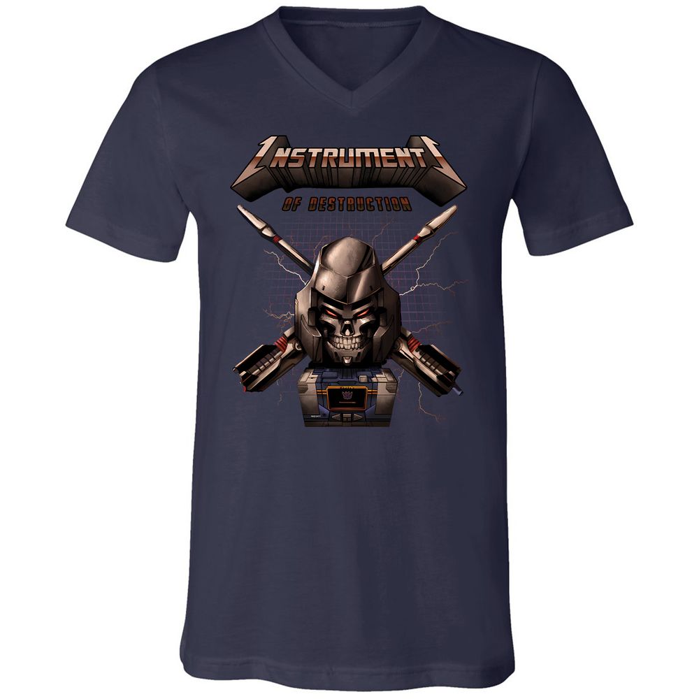 Unisex V-Neck T-Shirt - GJEAQVJM - Navy - 2