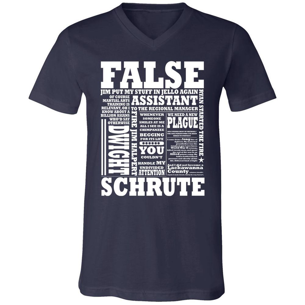 Unisex V-Neck T-Shirt - 2BE1JPTM - Navy - 2