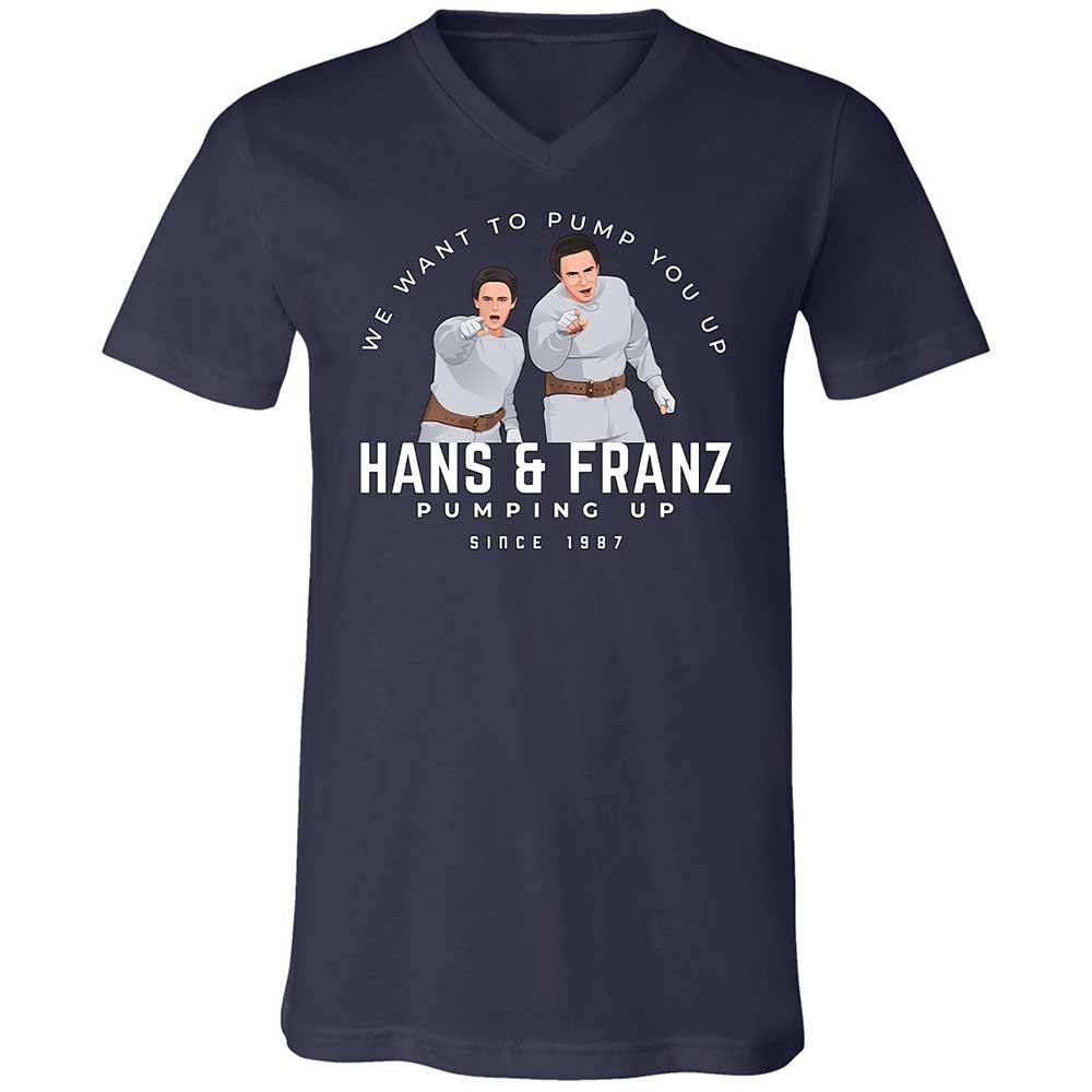 Unisex V-Neck T-Shirt - B6JXCDVC - Navy - 2