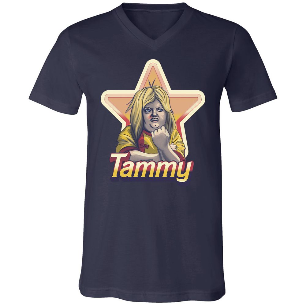 Unisex V-Neck T-Shirt - Z1E6VMPG - Navy - 2