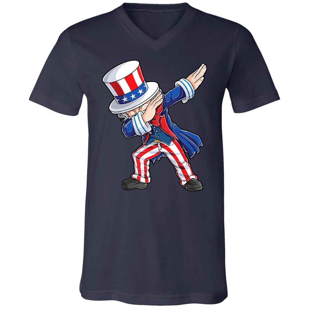 Unisex V-Neck T-Shirt - 9BWZB4LC - Navy - 2