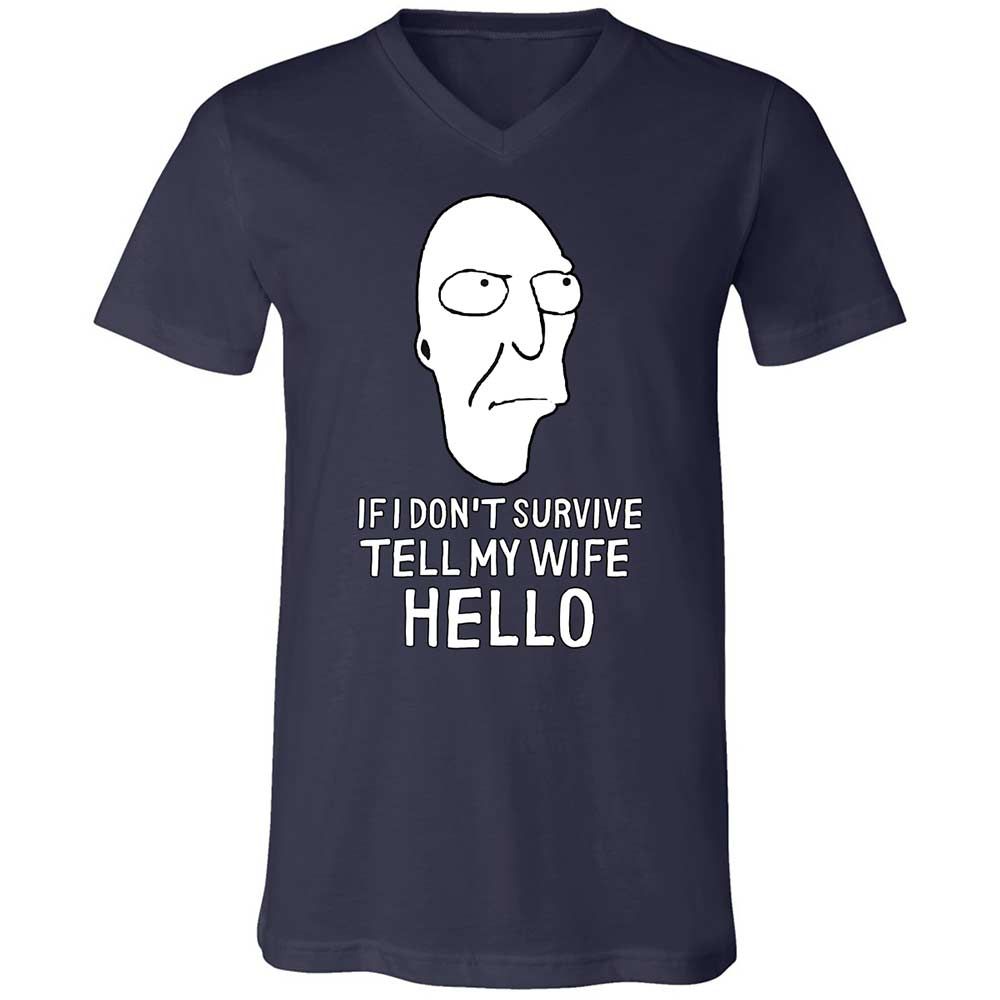 Unisex V-Neck T-Shirt - 25D3E6YT - Navy - 2