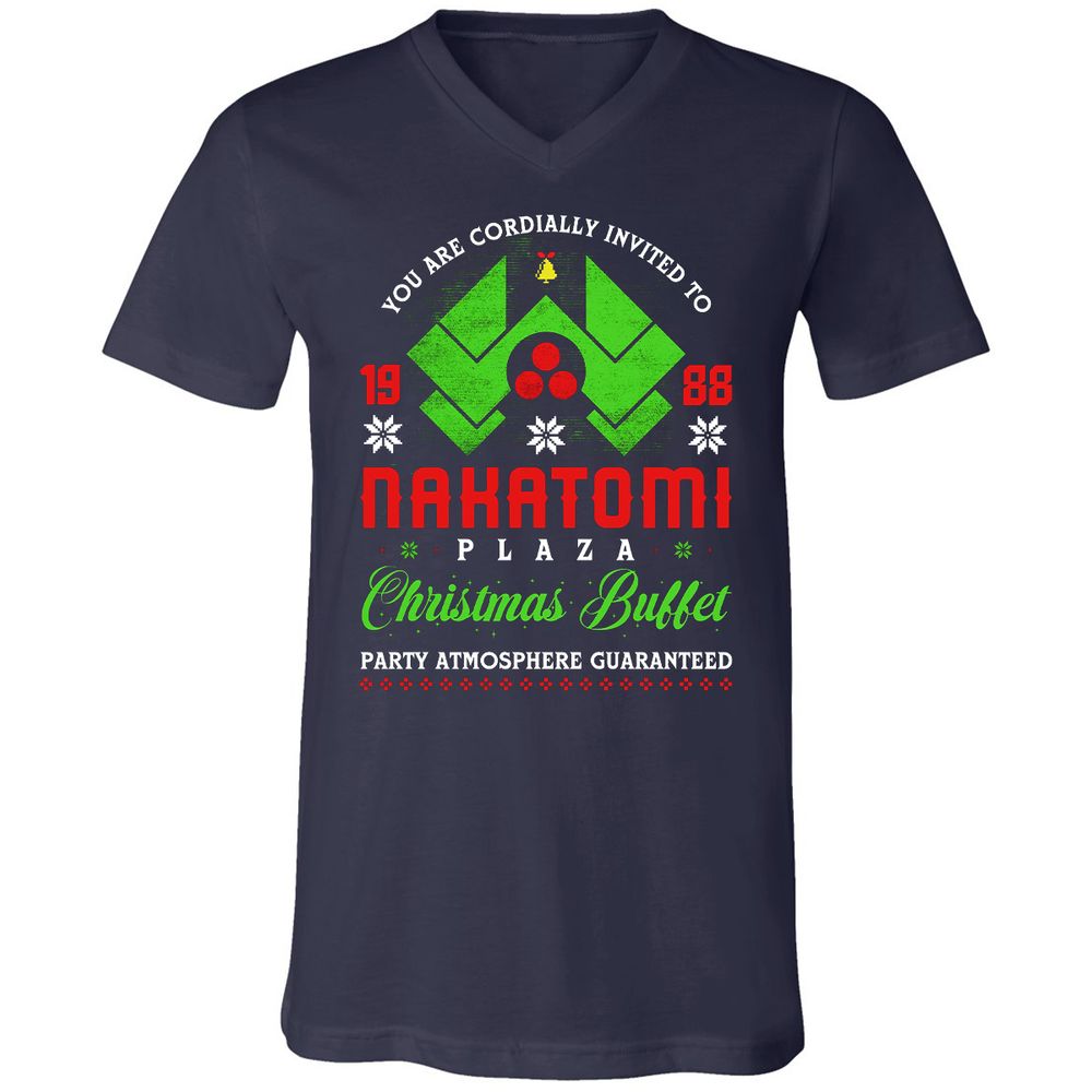 Unisex V-Neck T-Shirt - VSJDBJVV - Navy - 2