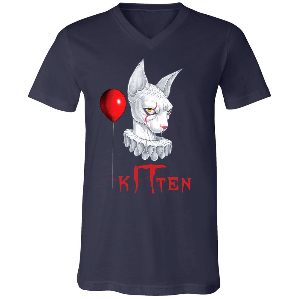 Unisex V-Neck T-Shirt - J6X42B2C - Navy - 2