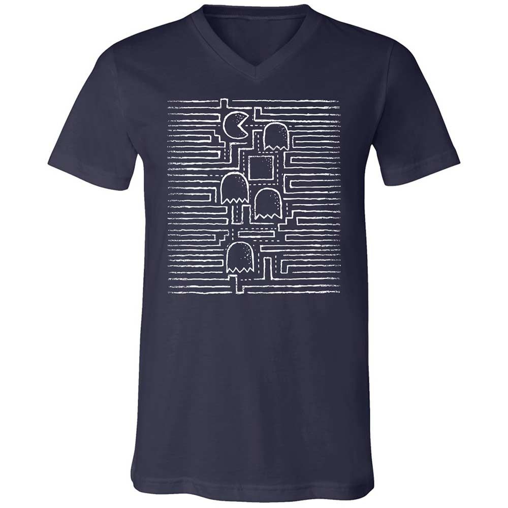 Unisex V-Neck T-Shirt - 8PL4Z4XW - Navy - 2