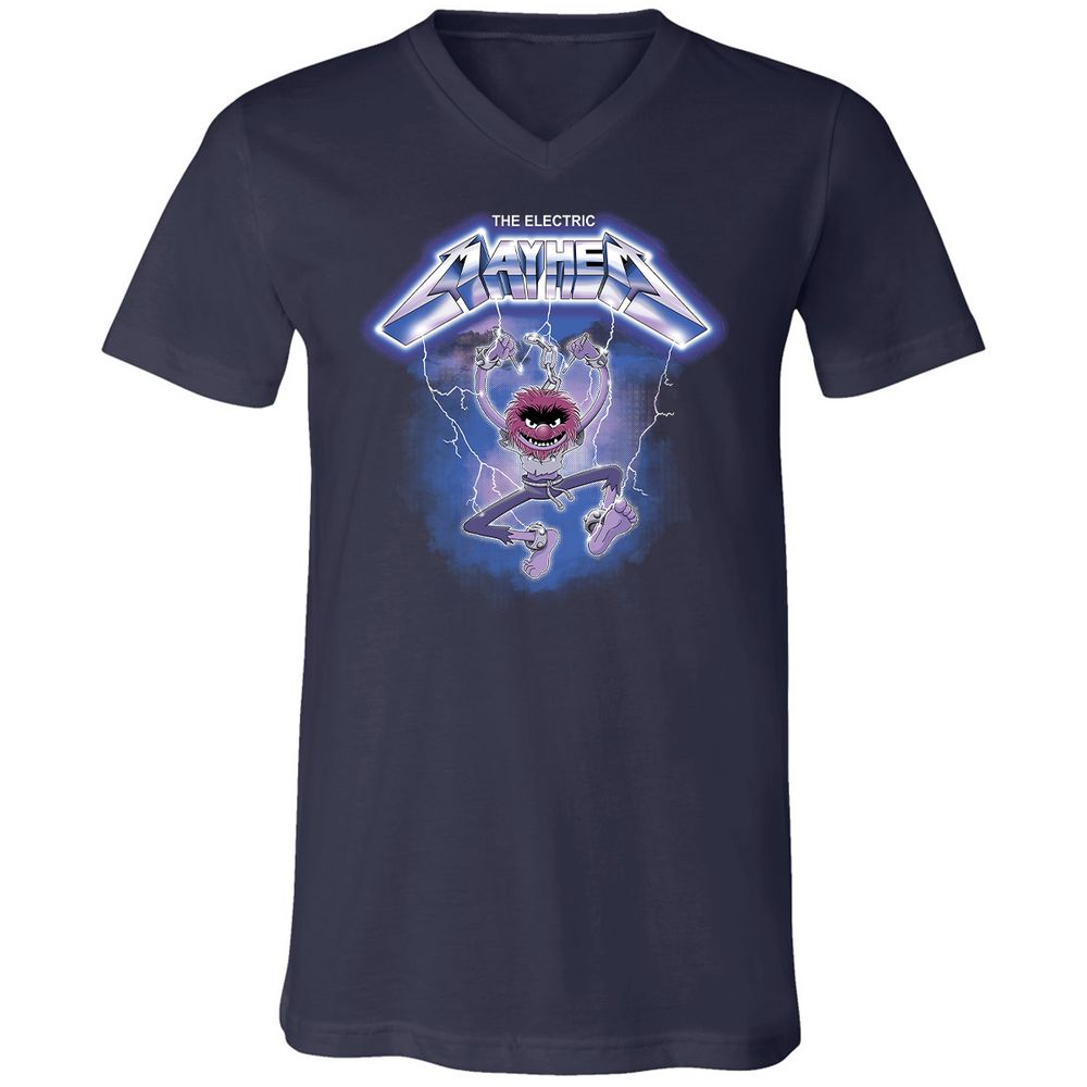 Unisex V-Neck T-Shirt - XW5RCYJD - Navy - 2