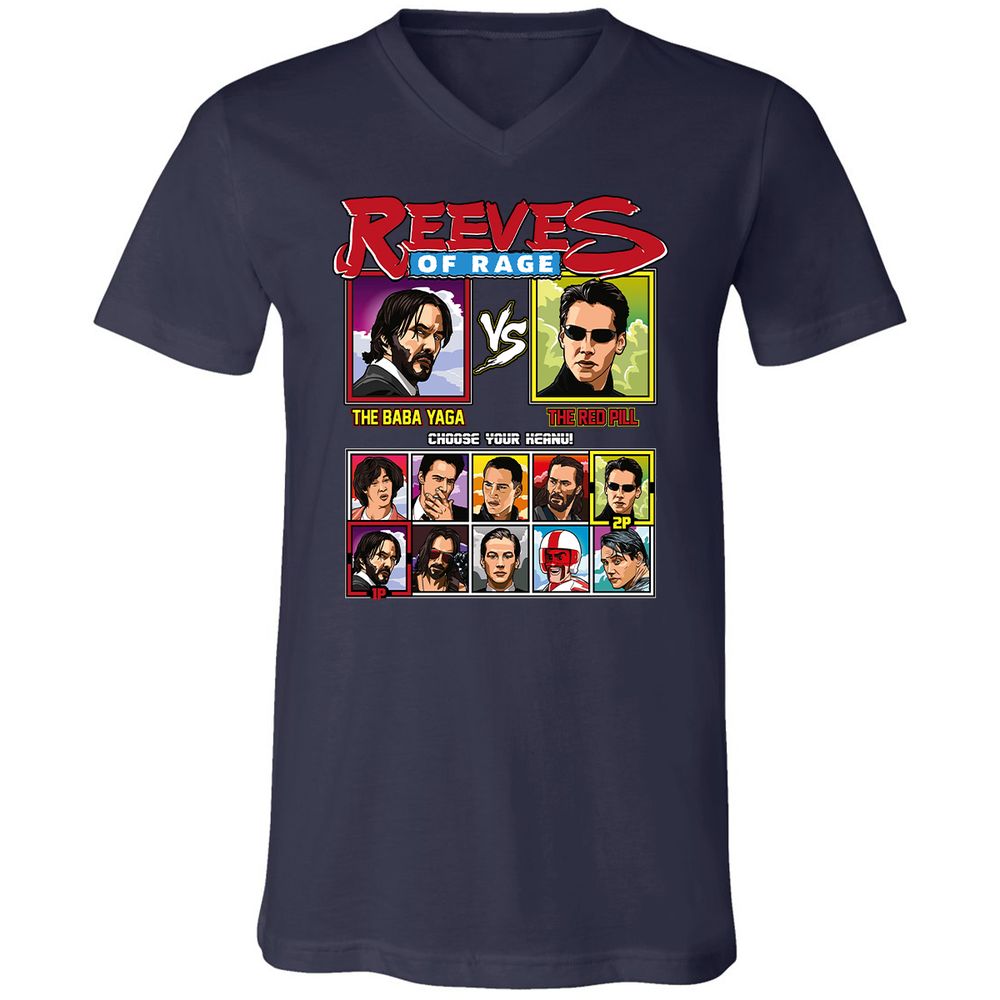 Unisex V-Neck T-Shirt - 579ZYE6U - Navy - 2