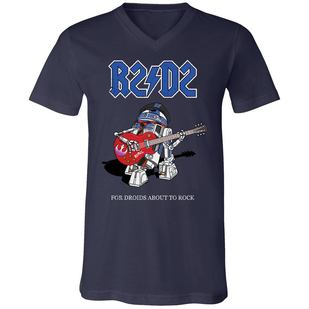 Unisex V-Neck T-Shirt - R6AH9U7V - Navy - 2