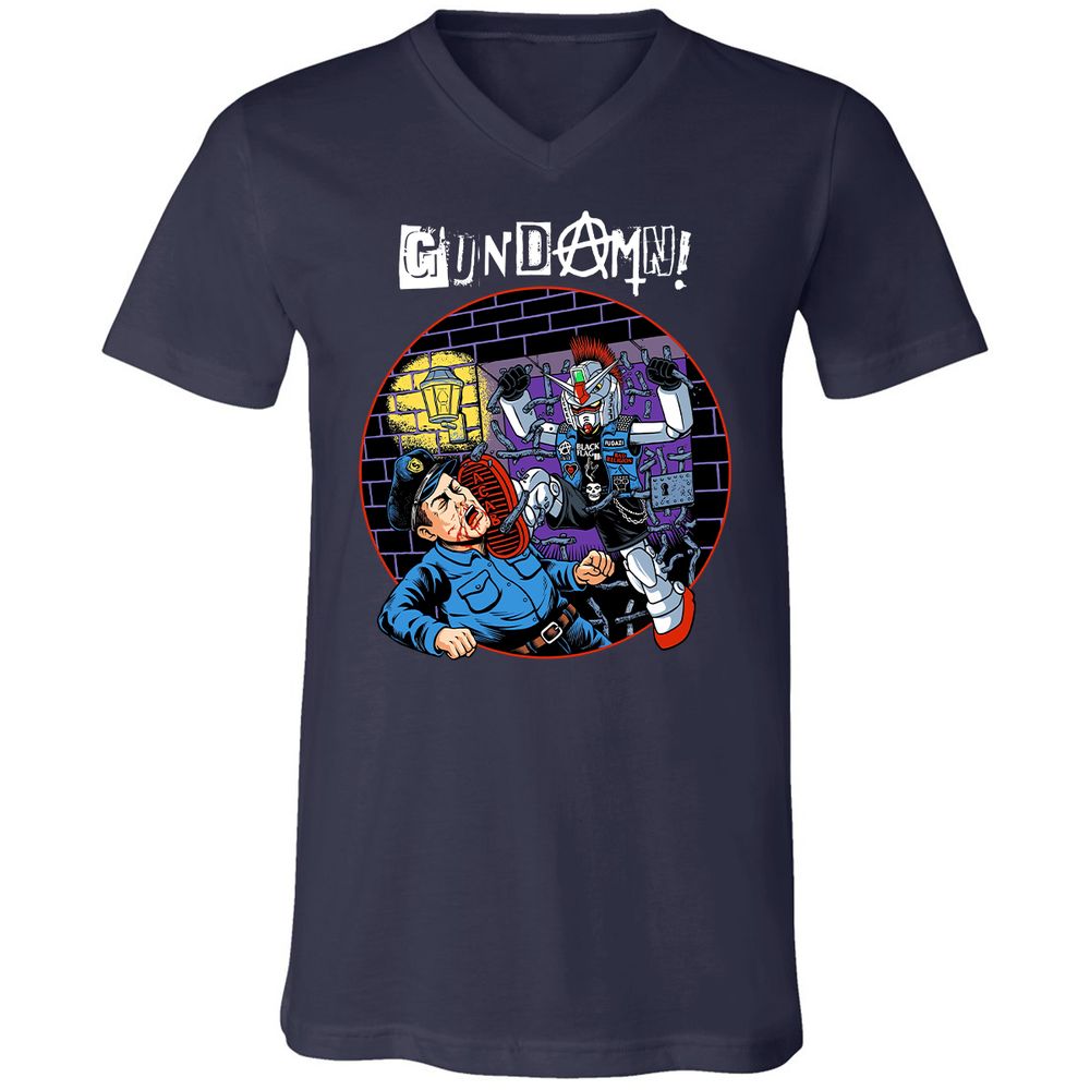 Unisex V-Neck T-Shirt - ZL4MBJFX - Navy - 2