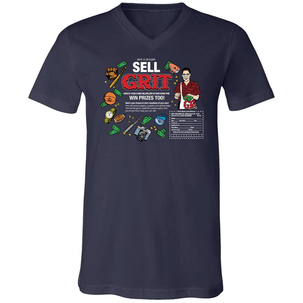 Unisex V-Neck T-Shirt - LFSNR9KZ - Navy - 2